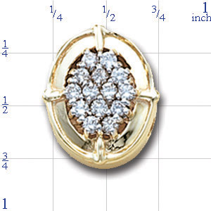 B2651 14K DIAMOND CLUSTER SLIDE 